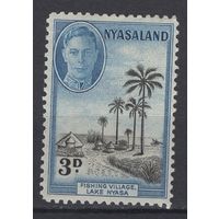 Ньясаленд /Nysaland 1945* Георг VI Рыбацкая деревня Озеро Ньяса Mi#74