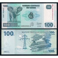 Конго 100 франков 2022 год. UNC