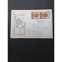 ГДР 1971 КПД с двумя марками "50 лет Монгольской народной революции" (спецгашение) Mi.1688 каталог 0.70 евро