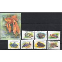 Мадагаскар 1994. Рыбы 7марок+блок (1717-23)