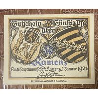 Нотгельд 10 пфеннигов 1921 год. Кемберг. Веймарская республика