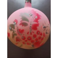 Старая ёлочная игрушка "ШАР", стекло, подвес.