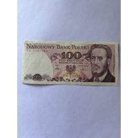 Банкнота 100 злотых 1986 серия ТА аукцион с 1 рубля 7 дней