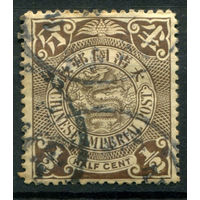 Китайская Империя - 1898г. - дракон, 1/2 с - 1 марка - гашёная [Mi 47]. #4-W1-103-A-1