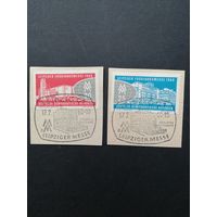 ГДР 1960 Полная серия марок на вырезках "Торговая ярмарка в Лейпциге" (спецгашение) Mi.750-751 каталог 0.60 евро
