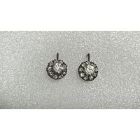 Серьги Малинки серебро СССР 875 звезда