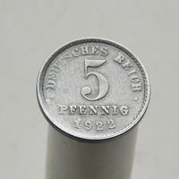 Германия 5 пфеннигов 1922