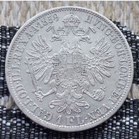 Австро-Венгрия 1 флорин 1859 года, UNC. Серебро! Сторгуй за свою цену, предложи обмен! Y100-2