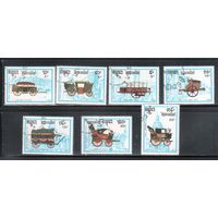 Камбоджа-1989 (Мих.1067-1073) гаш. ,Транспорт, Кареты(полная серия)