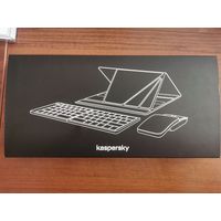 Уникальный комплект Kaspersky: клавиатура+мышь Delux KF10 MF10PRO. ЧЕХОЛ-ПОДСТАВКА!