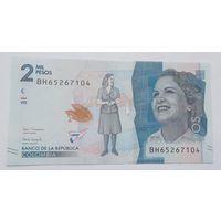Колумбия 2000 песо 2020 года UNC