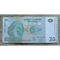 Werty71 Конго 20 франков 2003 UNC банкнота Лев прайд