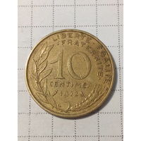 10 сантимов Франция 1972 год