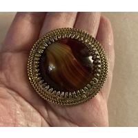 Брошь Леденец Sphinx меланжевое стекло Англия 60-е клеймо