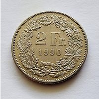 Швейцария 2 франка, 1990