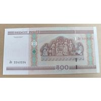 500 рублей 2000 года ( UNC ) Беларусь серия  Ля 2243234 ( UNC )