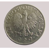 1 злотый 1929 Польша 2я республика.