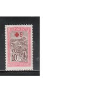 Мадагаскар-1915,(Мих.139)  * , Французские колонии, Стандарт,Надп.Красный Крест(одиночка)