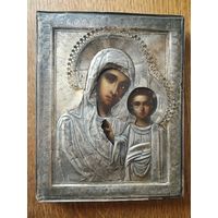 Казанская божья матерь. Серебряный оклад 84 пробы