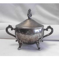 Сахарница с крышкой Серебрение Германия 02