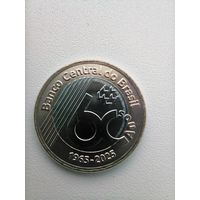 Бразилия 60 лет банку чек. блеск с рубля
