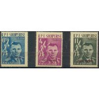 1962 Албания космос Гагарин серия с надпечаткой фиолетпурпур чистая**