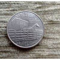 Werty71 США 1 квотер 25 центов 2001 Р Кентукки Конь Лошадь