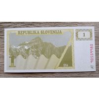 Werty71 Словения 1 толар 1990 UNC банкнота