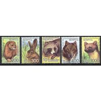 Беларусь 2008. Дикие животные. Звери. Бумага мелованная. 5 марок 724-28 (421)