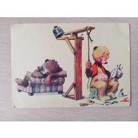 О-3. ЧИСТАЯ ОТКРЫТКА. МЕДВЕДИ БУДИЛЬНИК.