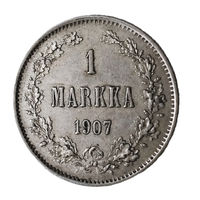 1 марка 1907 года. L. XF/AU.