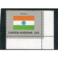 США. Нью-Йорк. Флаг Индии