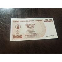 Зимбабве 1000000 долларов образца 2008 года UNC p53 серия АА см доп фото!