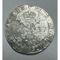 Патагон (талер) 1637, Испанские Нидерланды, Филипп IV (1621-1655), Брабант, Антверпен. Штемпельный блеск