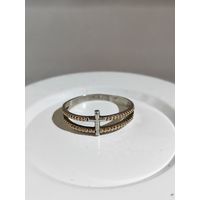 Кольцо серебро с золотом.