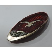 Брошь "Чайка" СССР. Размер 2.5-5.8 см. Алюминий.