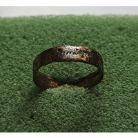 Кольцо с геометрическим орнаментом XVIIIв.  Диаметр 19мм. лот ок-7,2