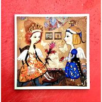 Плитка Керамическая * Изразец * Туфли для Ангела * Ручная Работа * 10 на 10 * PLAKART CERAMICS * Очень Красивая !