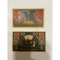 Нотгельд 25-50 пфеннигов. Германия. Веймарская республика Бад Пирмонт-0201