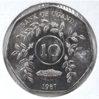 Уганда 10 шиллингов 1987 год