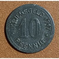 Монета 10 пфеннигов 1917 год. Ботроп. Веймарская республика