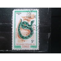 Конго (Браззавиль), 1971. Зеленая ночная гадюка