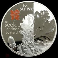 5 фунтов 2010 серебро 925пр 28,28г Британский дуб Великобритания