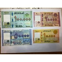 Набор 100 000, 50 000, 20 000, 10 000, 5 000, 1 000 ливров Ливана 2016-2022 года- 472