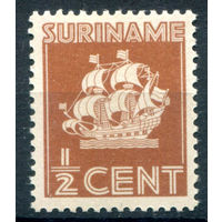Нидерландские колонии - Суринам - 1936/39г. - нидерландский корабль, 1/2 с - 1 марка - MLH [Mi 177]. #3-WB-87-A-1