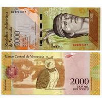 Венесуэла. 2000 боливаров (образца 2016 года, P96a, подпись 1, вз-индеец, UNC)