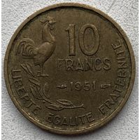 Франция 10 франков 1951 г. Без отметки монетного двора