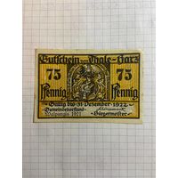 75 пфеннингов (нотгельды) г. Германия.
