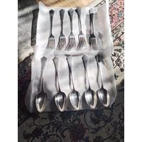 Столовый комплект 19 в. Немецкое серебро. идеальный сохран.