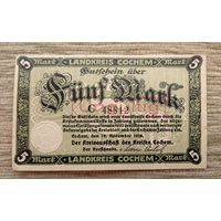 Werty71 Германия 5 марок 1918 банкнота Кохем